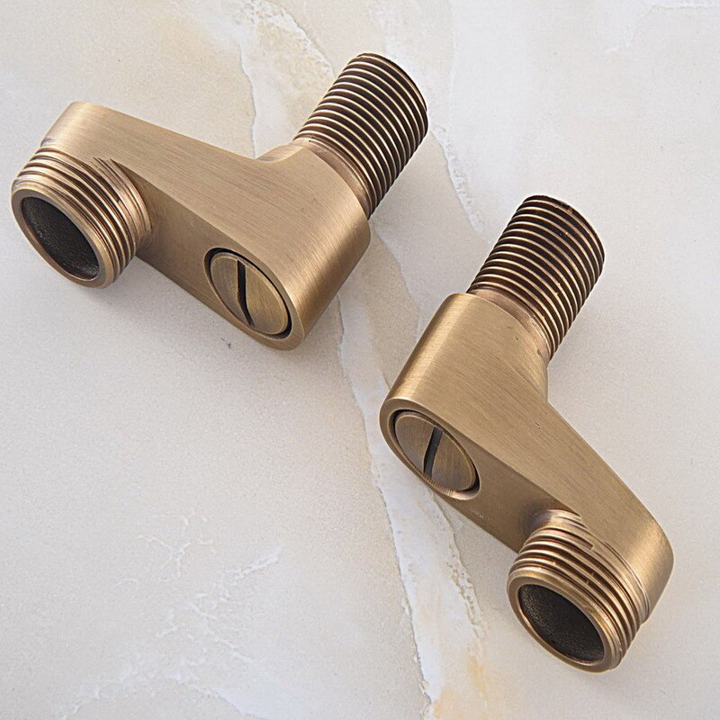 Bathroom Accessory Antique Brass Claw Foot Wall Mounted Bath Tub Rain Shower Faucet Adjustable Adapter Swing Arms aba127