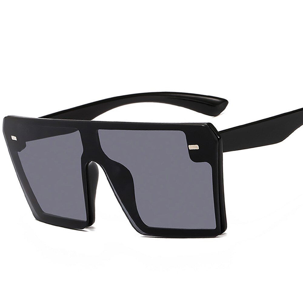 Vintage Brand Black Mirror Sunglasses Oversized Square Sunglasses For Women Flat Top Shades