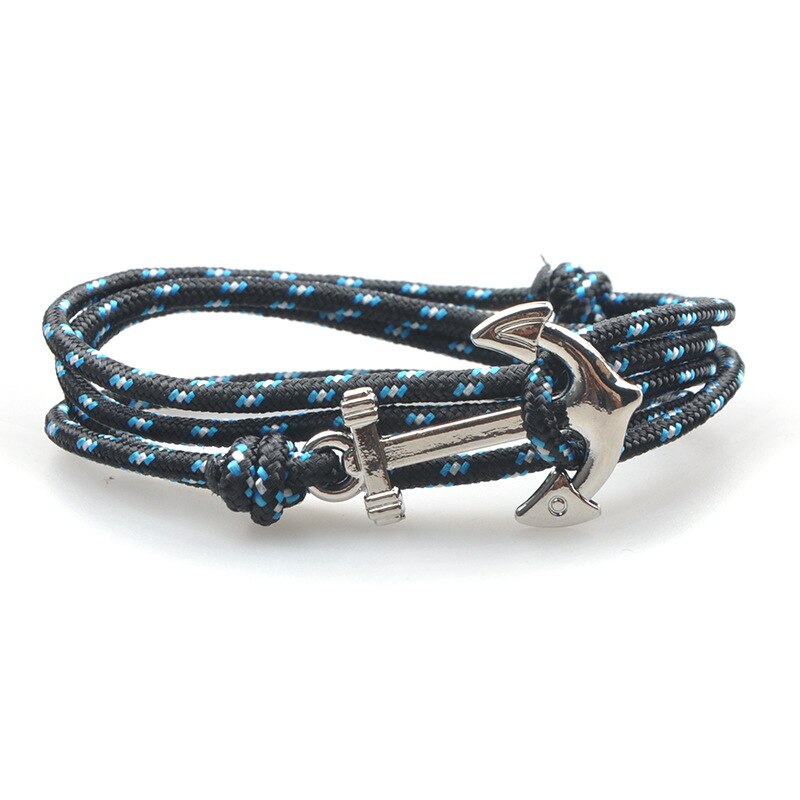 Legering anker armband verstelbare nylon touw ketting armband armband sieraden vintage bedel anker armbanden voor vrouwen mannen: 3