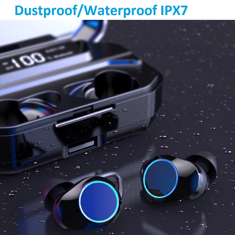 G02 TWS 5.0 Bluetooth 9D stéréo écouteur sans fil écouteurs IPX7 étanche écouteurs 3300mAh LED batterie externe intelligente support pour téléphone