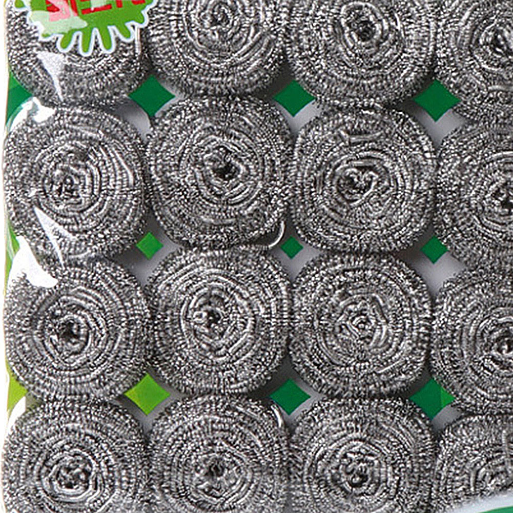 20Pcs Rustless Steel Cleaning Balls Pan Dish Dirt Washing Brush Kitchen Scrubber Scouring Pad Brushes Ball Scourer