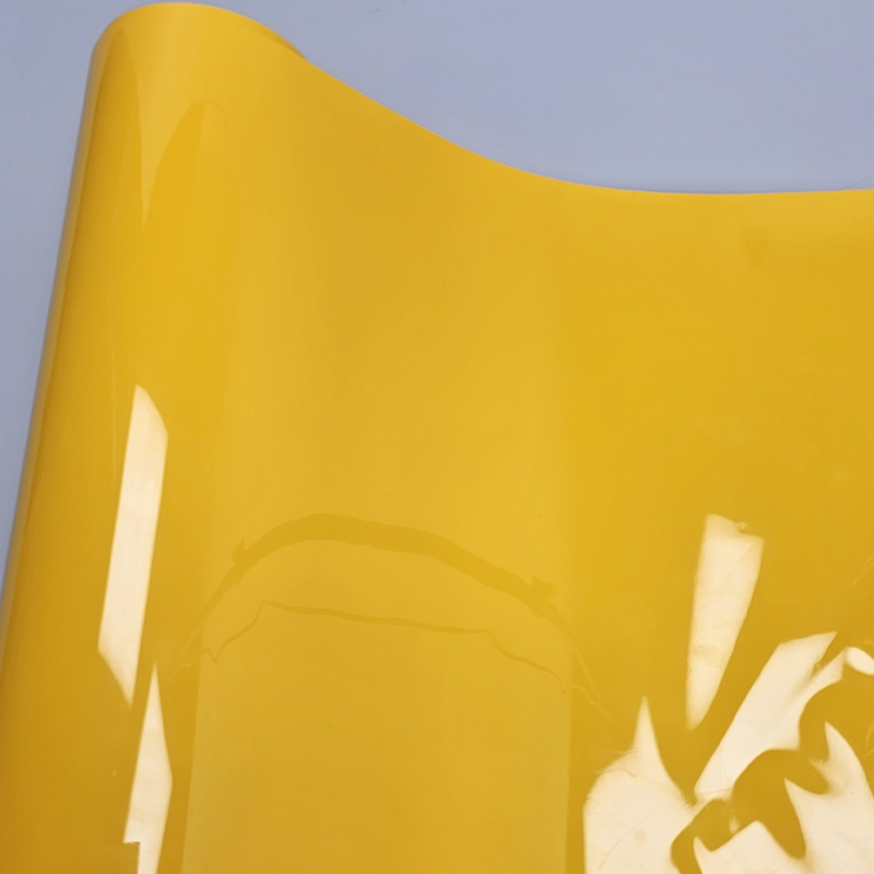 Højglans gul bilklistermærke indpakning vinylfolie klistermærker på bilfilm dæksel indpakningsfolie klæbende vinyl til motorcykelklistermærker