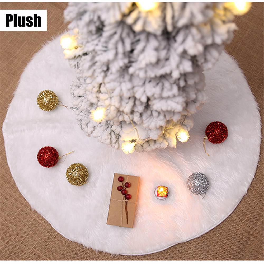Delantales de falda de árbol de Navidad de felpa blanca, alfombra de árbol de Navidad, decoraciones navideñas para el hogar, decoración de Navidad de Año , 78/90/120CM