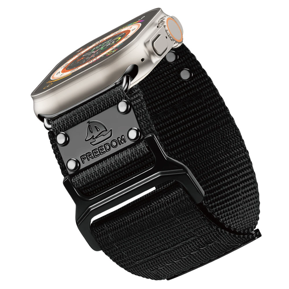 Correa deportiva para Apple Watch Band Series 10 9 8 se 7 6 4 Ultra 2 Correa de nailon iwatch 49mm 46mm 44mm 40mm 45mm 41mm 42mm: M / Negro carbón