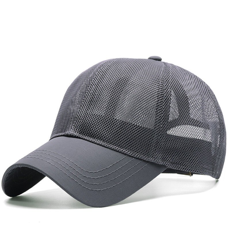 Grande Testa di Uomo Più Il Formato Donne del Berretto Da Baseball Della Maglia di Estate Del Cappello Del Sole Degli Uomini Cappelli di Snapback M 55-60 centimetri L 60-64 centimetri: mesh gray / 60 to 64cm