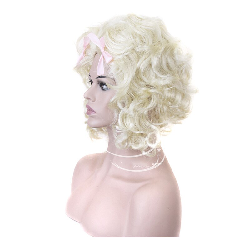 Hairjoy syntetiskt hår vit blond marie antoinette prinsessa peruk för halloween kostym