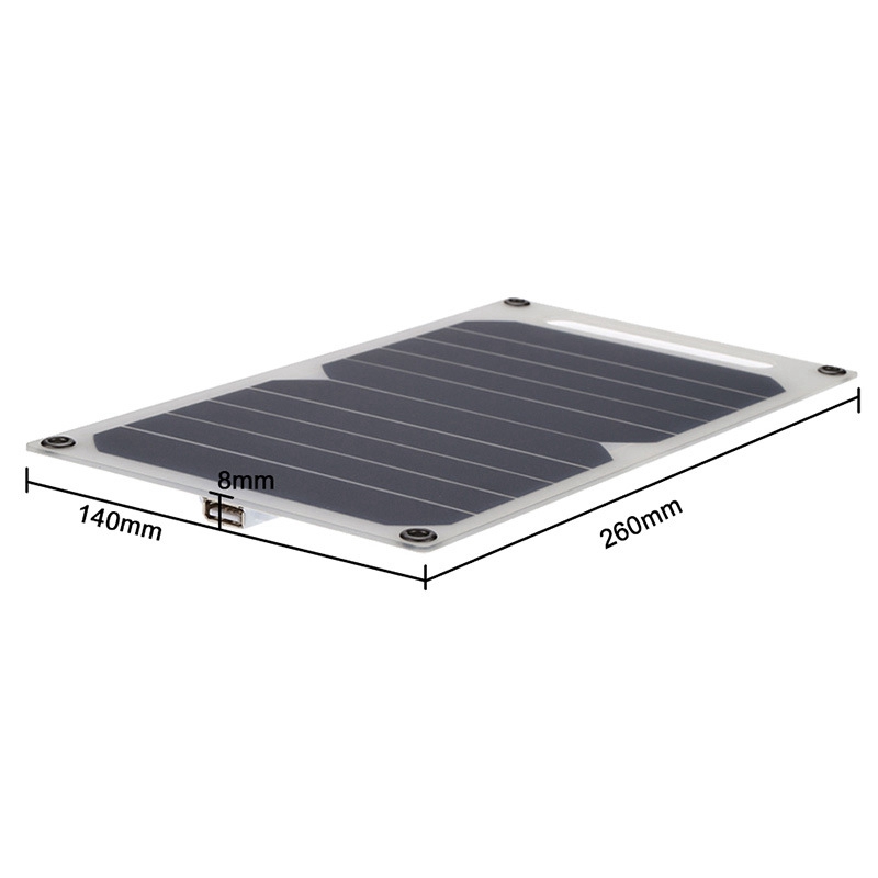 10W 5V Solar Panel 260X145mm Monocrystalline Silicon Solar Charging Panel Portable Environmental Protection Waterproof