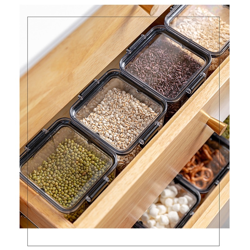 Transparent Airtight Cans, Whole Grains Airtight Box, Refrigerator Dry Food Storage Box