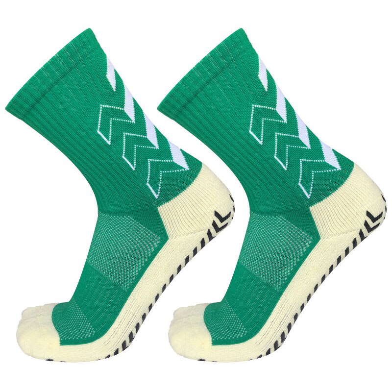 Men Women Arrow Soccer Socks Silicone Non-slip Grip Football Socks: green