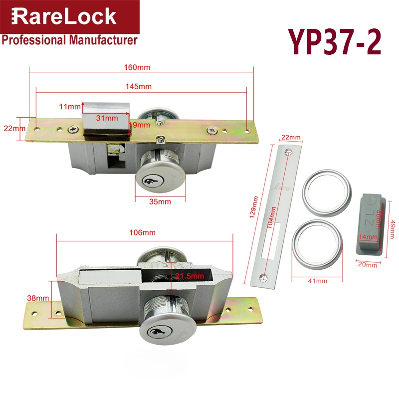 Hidden Door Lock for Bathroom Bedroom Office KFC Door Hardware Accessories Rarelock A: Open From 2 Side