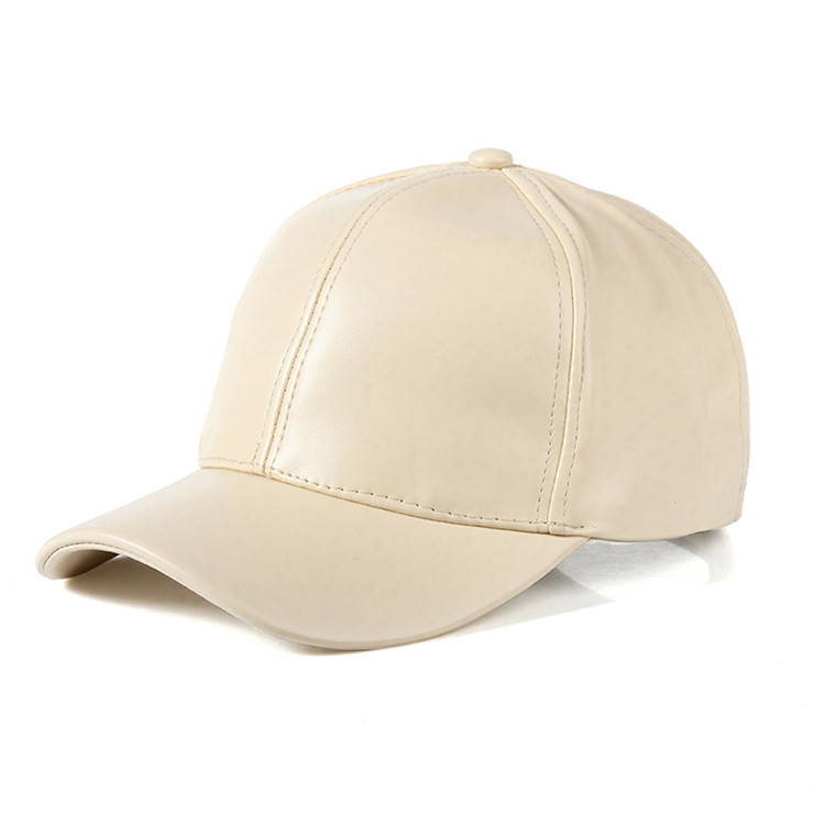 Winter Mannen Warme Baseball Cap Pu Leer Winddicht Leisure Outdoor Sport Cap Effen Kleur Vader Casquette: Beige