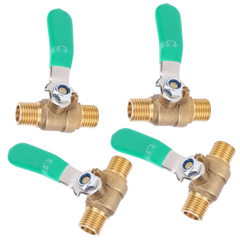 4Pcs 1/4in Kogelkraan Dikker Dubbele Buitendraad Messing Afvoer Afsluit Schakelaar Waterleiding Sanitair Systerm