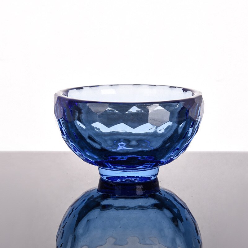 Färgglad isolering anti- skållning värmebeständig kristallglasskål glass dessertskål hotell & hem & bröllopsinredning: Blå / 80 x 37mm