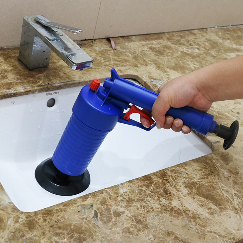 Home Sink Pipe Clog Remover High Pressure Air Drain Blaster Gun Pipe Cleaning Pump Sink Toilets Bathroom Kitchen Cleaner Kits