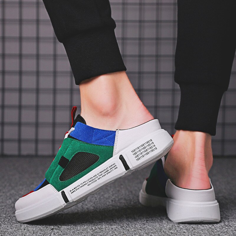 Heren casual schoenen schoenen schokbestendig vetersluiting ademend heren sneakers hoogte verhogen ademend casual mesh half drag