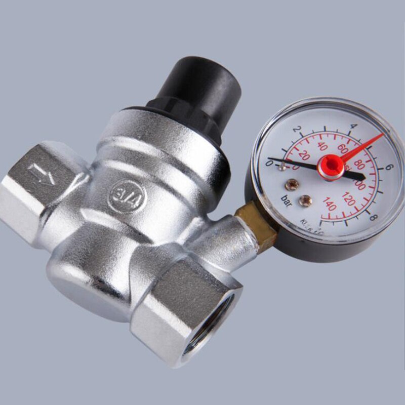 DN20(3/4Inch) Reduceerventiel Water Drukregelaar Met Manometer Druk