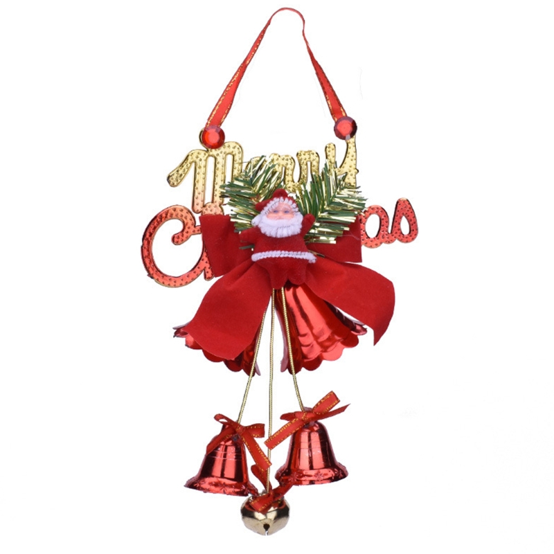 Colgador de puerta de cascabel con lazo para Navidad, adorno para puerta, decoración para árbol de vacaciones