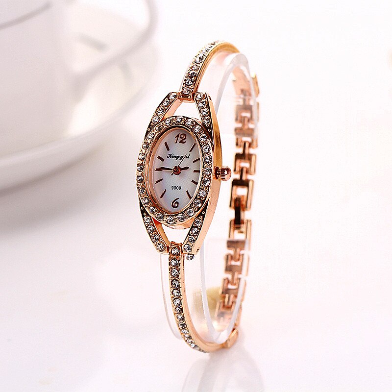 Dames En Vrouwen Armband Rvs Crystal Quartz Horloge Legering Diamant Dames Armband Horloge Часы Женские 50%