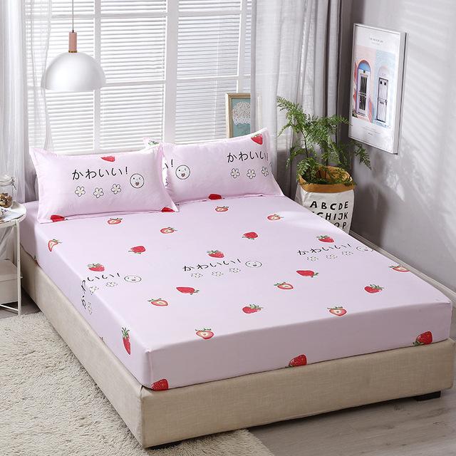 25 lakan med örngott elastiska band lakan mjuka polyester lakan tryck bäddmadrass set: Vinröd / 120 x 200cm