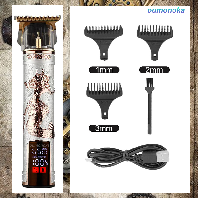 en Afeitadora eléctrica , recortadora de barba para hombres, cortadora de pelo inalámbrica, Máquina para cortar cabello, Barba, peluquero, corte de pelo: Rosa
