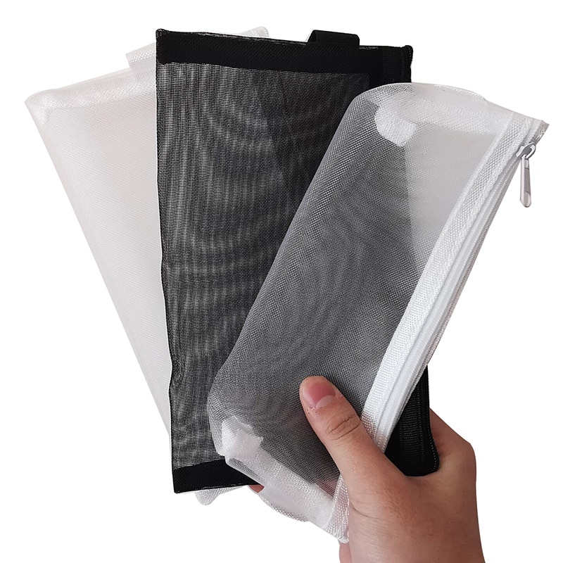 Simple Transparent Mesh Pencil Case Office Student Pencil Cases Nylon Kalem Kutusu School Supplies Pen Box Astuccio Scuola