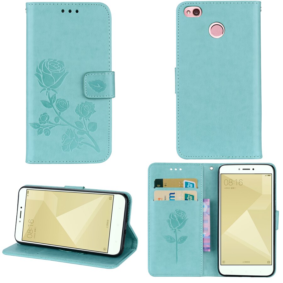 Xiaomi Redmi 3 S Case Leather Case Back Cover Voor Xiaomi Redmi 3 S PRO Rose Bloem Telefoon Gevallen redmi 3 PRO 3 S Cover: Green