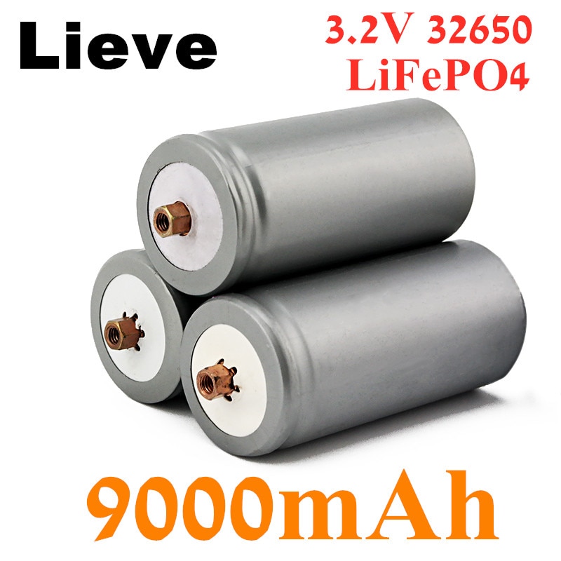 1-10Pcs Brand Gebruikt 32650 9000Mah 3.2V Lifepo4 Oplaadbare Batterij Professionele Lithium Ijzerfosfaat Batterij met Schroef