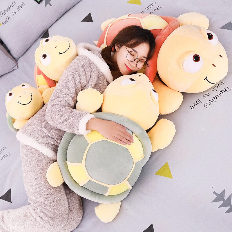 SchöNe Weiche Unten Baumwolle Farbe Schildkröte Kissen Plüsch Spielzeug Puppe Werfen Kissen Büro Nickerchen Kissen Wohnkultur Squishy Kissen Taille-Rest