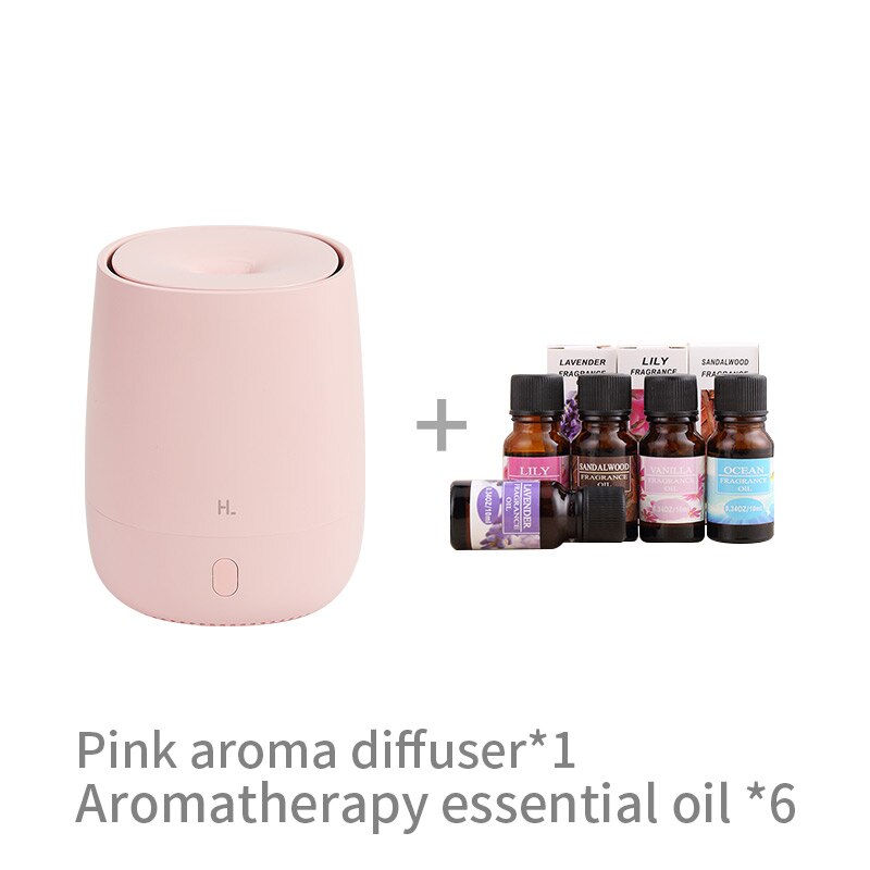 Xiaomi mijia hl difusor de aromaterapia umidificador ar amortecedor aroma difusor máquina óleo essencial ultra sônica névoa maker silencioso: Pink Add oil