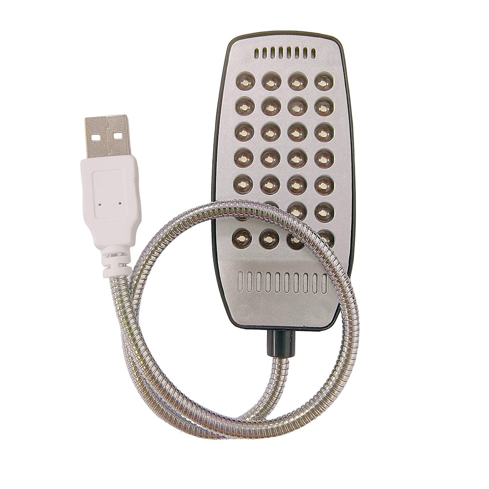 Lámpara de lectura ultrabrillante de 28 LED, luz LED portátil USB para libros, lámparas de mesa flexibles, lámpara de noche para ordenador PC: Blanco