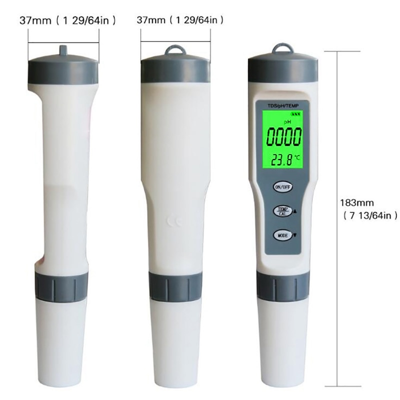 Digital Water Tester 3 in 1 Test Tds/Ph/Temp Water Monitor Tester Kit for Pools Drinking Water