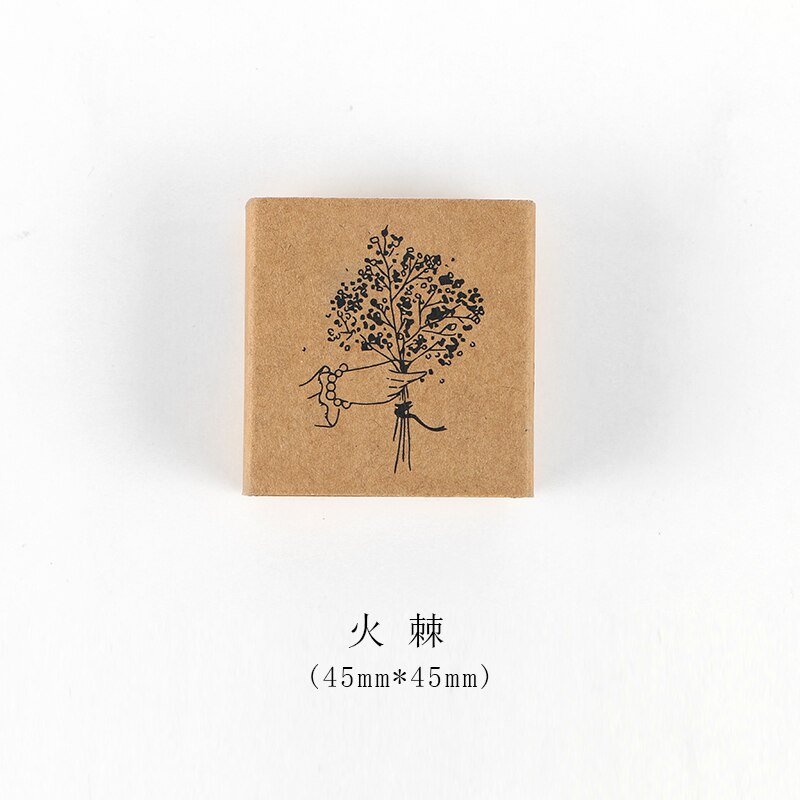 Xinaher vintage tulipan lilje bukett dekorasjonsstempel tre gummistempler for scrapbooking skrivesaker gjør-det-selv håndverk standard stempel: F