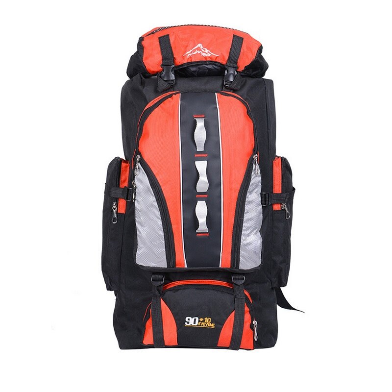 Stor rygsæk 100l udendørs sportsposer vandtæt nylon rygsæk kvinder mænd vandreture camping klatring fiskeri rygsæk taske  xa769a: Orange