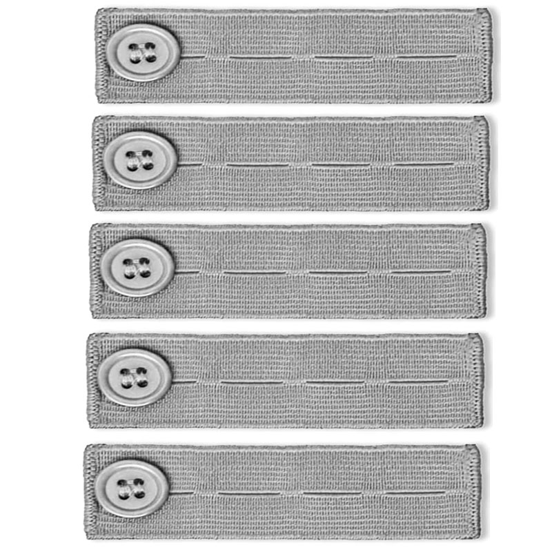 5pcs/lot Adjustable Elastic Waist Extenders Belt Waistband Expanders for Men Women Trousers Jeans Pants Button Extenders: Light Grey