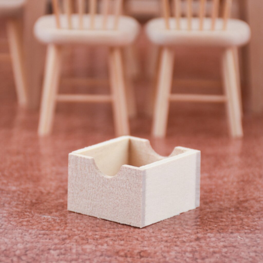 1:12 Houten Opbergdoos Poppenhuisminiaturen Meubelen Woonkamer Toebehoren