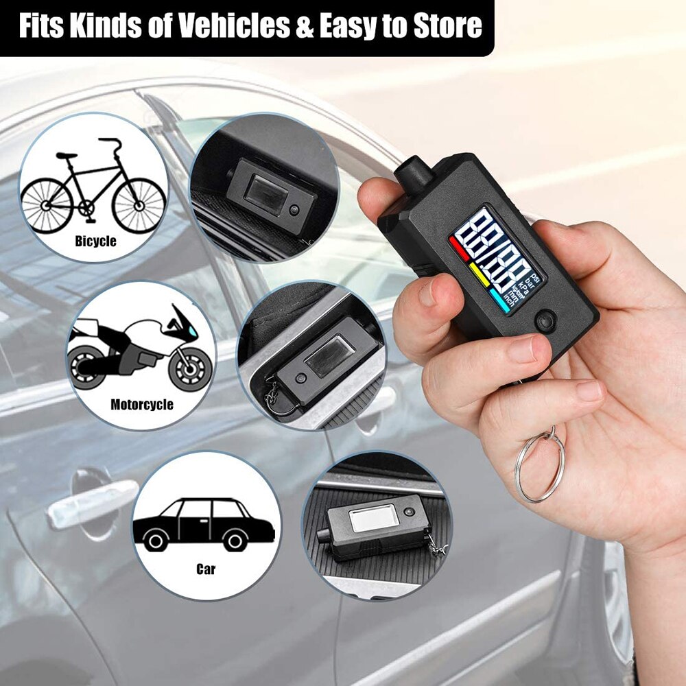 Digital Tire Pressure Gauge Reader Checker 2 in 1 Digital PSI Tire Gauge with Tread Depth Gauge for Car Truck Bicycle Motorcycle