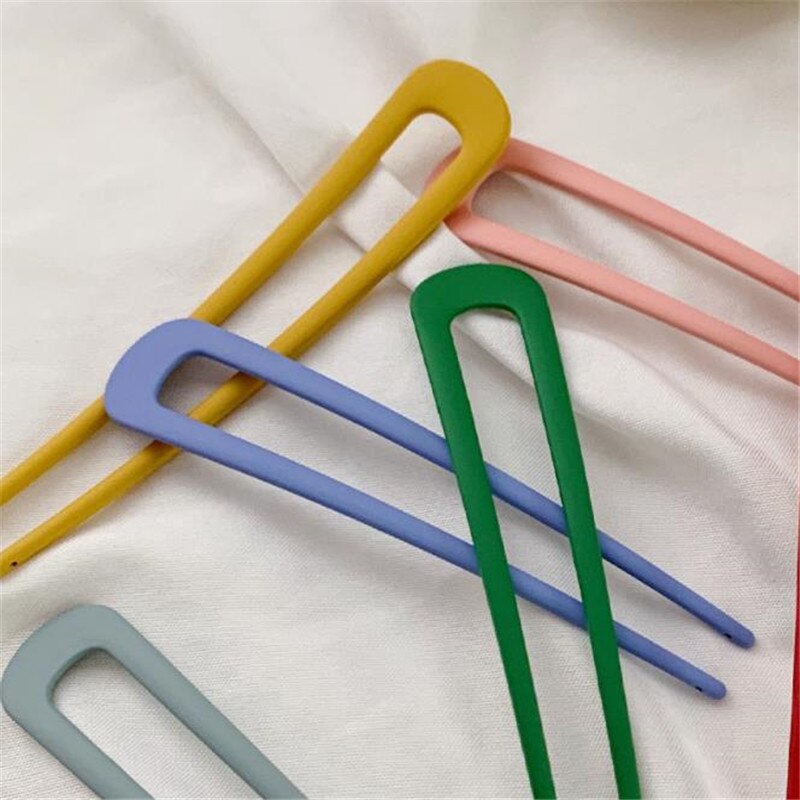 Horquilla en forma de U para el pelo para mujer y niña, pinzas para el pelo en forma de U de estilo francés, pasadores de varillas en U de concha de tortuga, accesorios de peinado