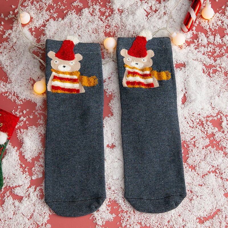 Kerstsokken dier cartoon vrouw schattig kerstman kerstboom sokken kawaii voor thuis ornament jaar kerst kind: 4
