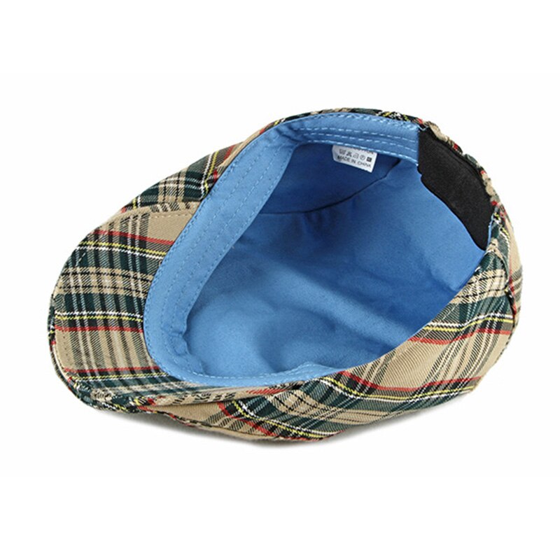 Gorro Formal informal de algodón para hombre y mujer, Boina clásica a cuadros, color verde y rojo, Estilo Vintage, para verano, FS