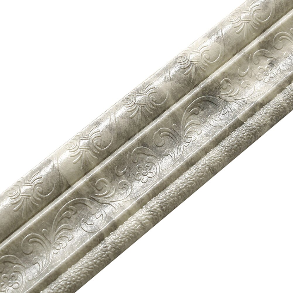 Wall Trim Line Skirting Border 3D Pattern Sticker Decoration Self Adhesive Waterproof Strip SEC88: Light Grey  B