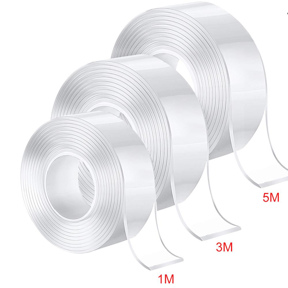 Nano Adesiva Invisível 1M/3.0M/5M Cisalhamento Nano Reutilizável Transparente Utensílios de Cozinha Resistente Fita Adesiva fita transparente