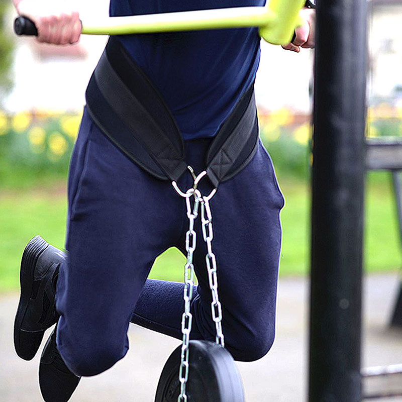 Weight Lifting Belt With Chain Dipping Belt Pull Thick Neoprene Chin Up Barbell Gym Bodybuilding Weight Belt Training Equipment