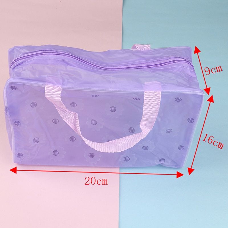 Clear Transparent Plastic PVC Travel Makeup Bag Cosmetic Toiletry Zip Bag Pouch