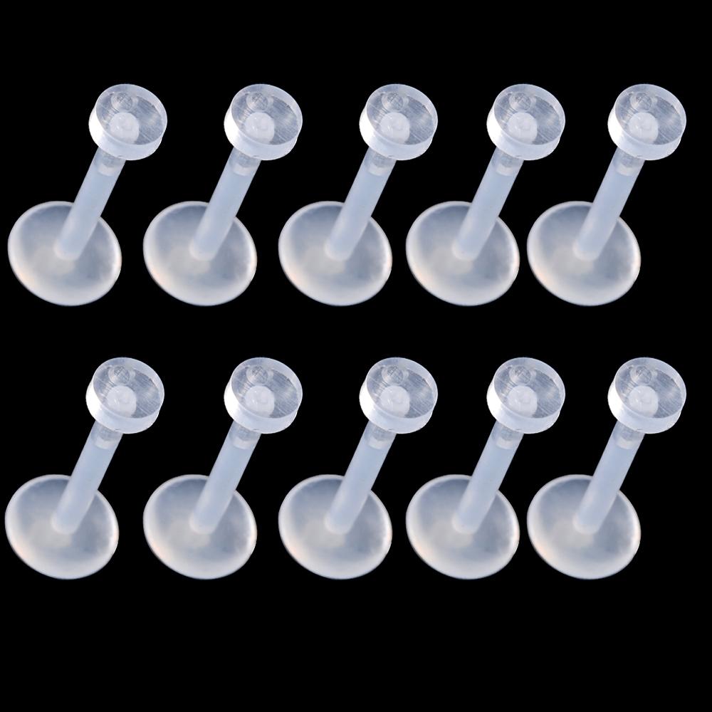 Helder acryl oor tragus helix kraakbeen piercing bioflex flexibele labret houder lip stud acryl basic piercing lichaamssieraden