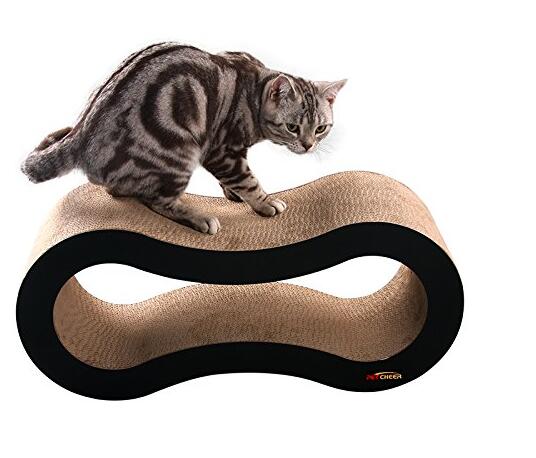 Ultimate Cat Scratcher Lounge Bed Fat Cat Bed Cardboard Paper Cat Toy Scratching Pad Black_ Fatty Cute