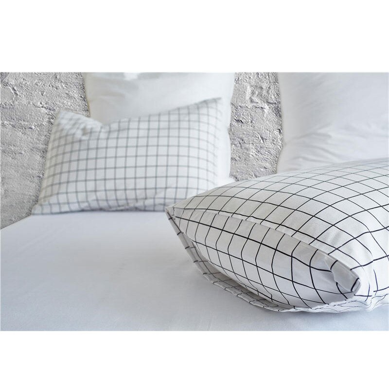 Luxe Polyester unieke Zwart wit strepen Ins Mode Plaid Zomer dekbedovertrek set US Koning/Koningin/Twin quilt moderne edredon
