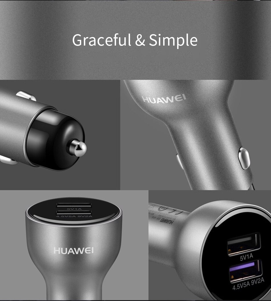 Huawei Supercharge Adapter Autolader 15W Originele Dubbele Usb 5A Type-C Kabel Voor Huawei Mate30 5G p30 Pro P20 P10 Plus