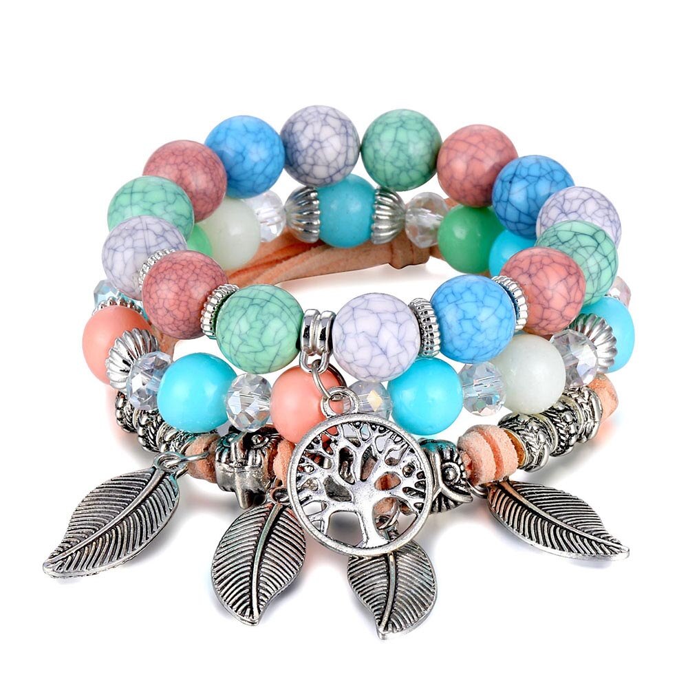 DAXI Boho Beads Bracelet Charm Beaded Braclets Bracelets For Women Jewelry Chakra Bead Braclet Set Women Bracelets With Charms: S358-4