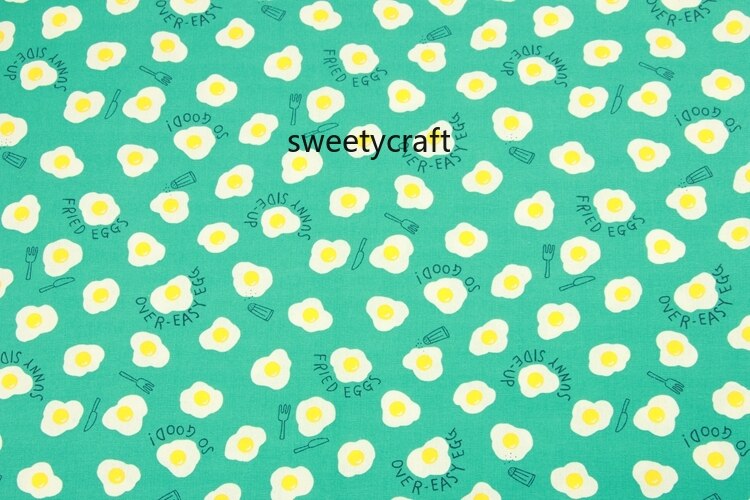 110 x 45cm dikke katoenen linnen stof gebakken eieren bedrukt diy naaitassen tafelkleed knutselmateriaal huisdecoratie doek