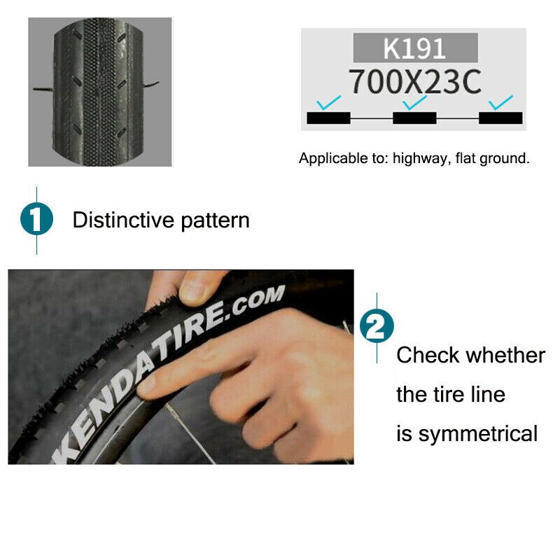 KENDA 700c Road Bike Tire 23mm Ultralight Bicycle Tyre Non-slip K191 Not Foldable 110PSI Tires Outer Tube Cycling Accessories